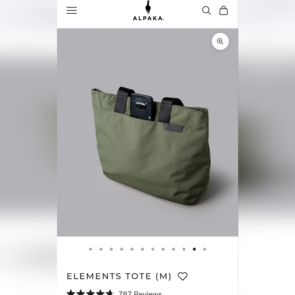 Alpaka Elements "BLACK" Tote Medium Unisex - Picture 4 of 12